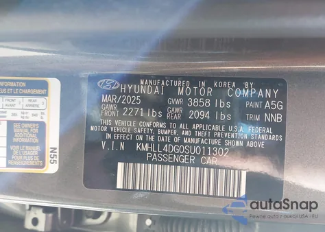 2025 Hyundai Elantra Se из США, поврежденный, VIN KMHLL4DG0SU011302